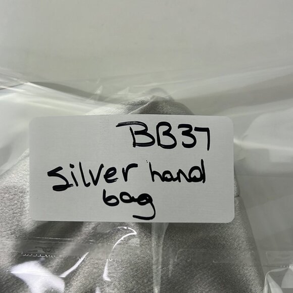 Silver Evening Bag with Silver chain and Beads - Picture 5 of 5